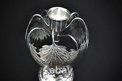 Wmf Silver Plated Candlestick Art Nouveau, Oasis. Hallmarked Genuine1895 -1900