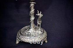 Wmf Silver Plated Candlestick Art Nouveau, Oasis. Hallmarked Genuine1895 -1900