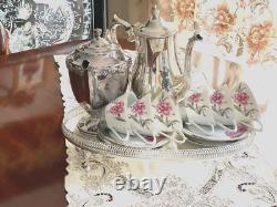 Wonderful MID Century Tea & Coffee Set For 6 Siver Plated Tray C 1950's