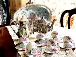 Wonderful MID Century Tea & Coffee Set For 6 Siver Plated Tray C 1950's