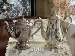 Wonderful MID Century Tea & Coffee Set For 6 Siver Plated Tray C 1950's
