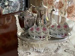 Wonderful MID Century Tea & Coffee Set For 6 Siver Plated Tray C 1950's