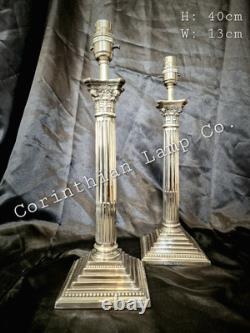XL Hallmarked Substantial Eleganct Corinthian Column Table Lamps 40cm
