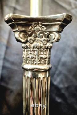 XL Hallmarked Substantial Eleganct Corinthian Column Table Lamps 40cm