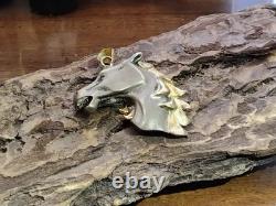 Year Of The Horse? Vintage Sterling Silver Gold Plated Horse Head Pendant