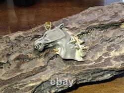 Year Of The Horse? Vintage Sterling Silver Gold Plated Horse Head Pendant