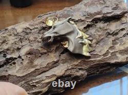 Year Of The Horse? Vintage Sterling Silver Gold Plated Horse Head Pendant