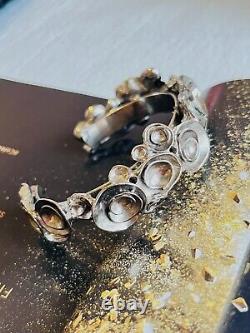 Yves Saint Laurent YSL Arty Cluster Flower Statement Chunky, Cuff Bracelet