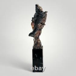 Zanfeld 999 Silver Plated Sculpture Male Female Contemporary Black Marble Block
