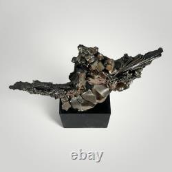 Zanfeld 999 Silver Plated Sculpture Male Female Contemporary Black Marble Block