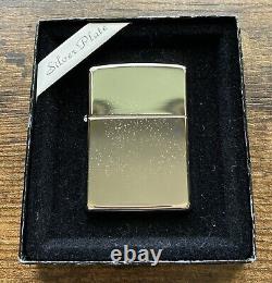 Zippo Lighter 1992 Silver Plate Stamp Original Box Unused Signs Of Wear