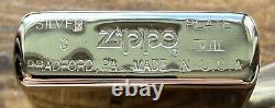 Zippo Lighter 1992 Silver Plate Stamp Original Box Unused Signs Of Wear