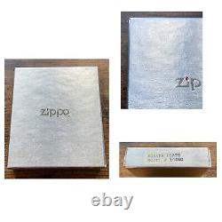 Zippo Lighter 1992 Silver Plate Stamp Original Box Unused Signs Of Wear