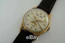 Zodiac Triple Date Moon Phase 905 Gold Plated Top S/s Back Original Dates 1957