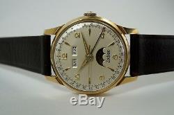 Zodiac Triple Date Moon Phase 905 Gold Plated Top S/s Back Original Dates 1957